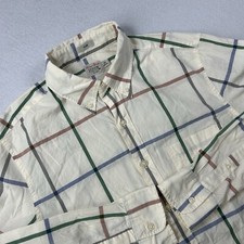 J Crew Men  s Shirt Men  s Medium Cream Slim Secret Wash Cotton Poplin Shirt NWOT