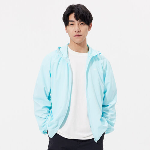 Men's UV Protection Jacket Hooded Couple Quick Dry Anti-UV UPF 50+ Coat *Blue L*