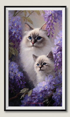 Ragdoll Cat Mother and Child - Chart Counted Cross Stitch Patterns Needlework