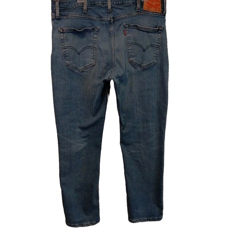 Pantalones de mezclilla Levis 514 de pierna recta para hombre 38 X 30 azul desgastado lavado medio - Imagen 9 de 9