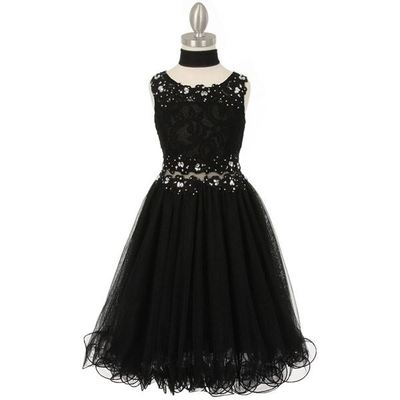 BLACK Size 4 Flower Girl Dress Bridesmaid Wedding Birthday Party Graduation