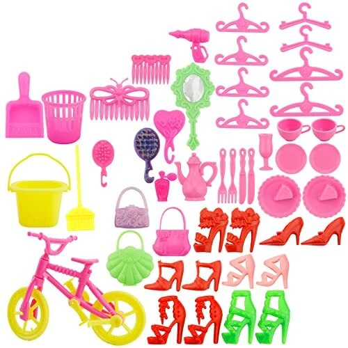 Muneca Barbie Inmenso Lote De Accesorios De Ropa Zapatos Vestido