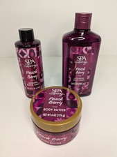 Spa Luxury 3pc Set Peach Berry Body Butter Wash Salts