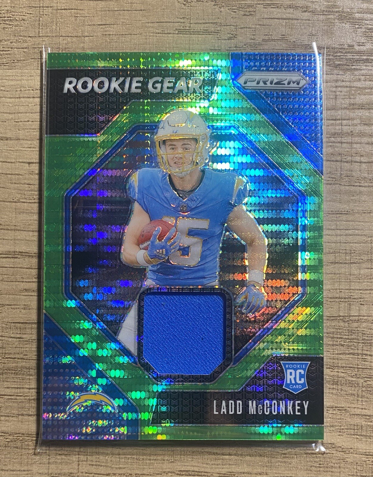 2024 Panini Prizm - Rookie Gear Neon Green Pulsar Prizm #RG-LMY Ladd McConkey 