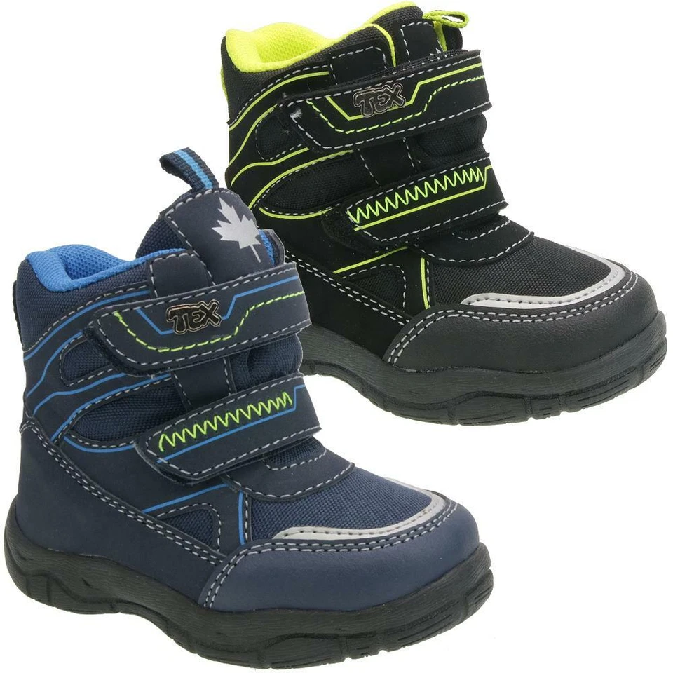 INDIGO Canadians Kleinkinder TEX Winterstiefel warm gefüttert Klett Gr.21-28
