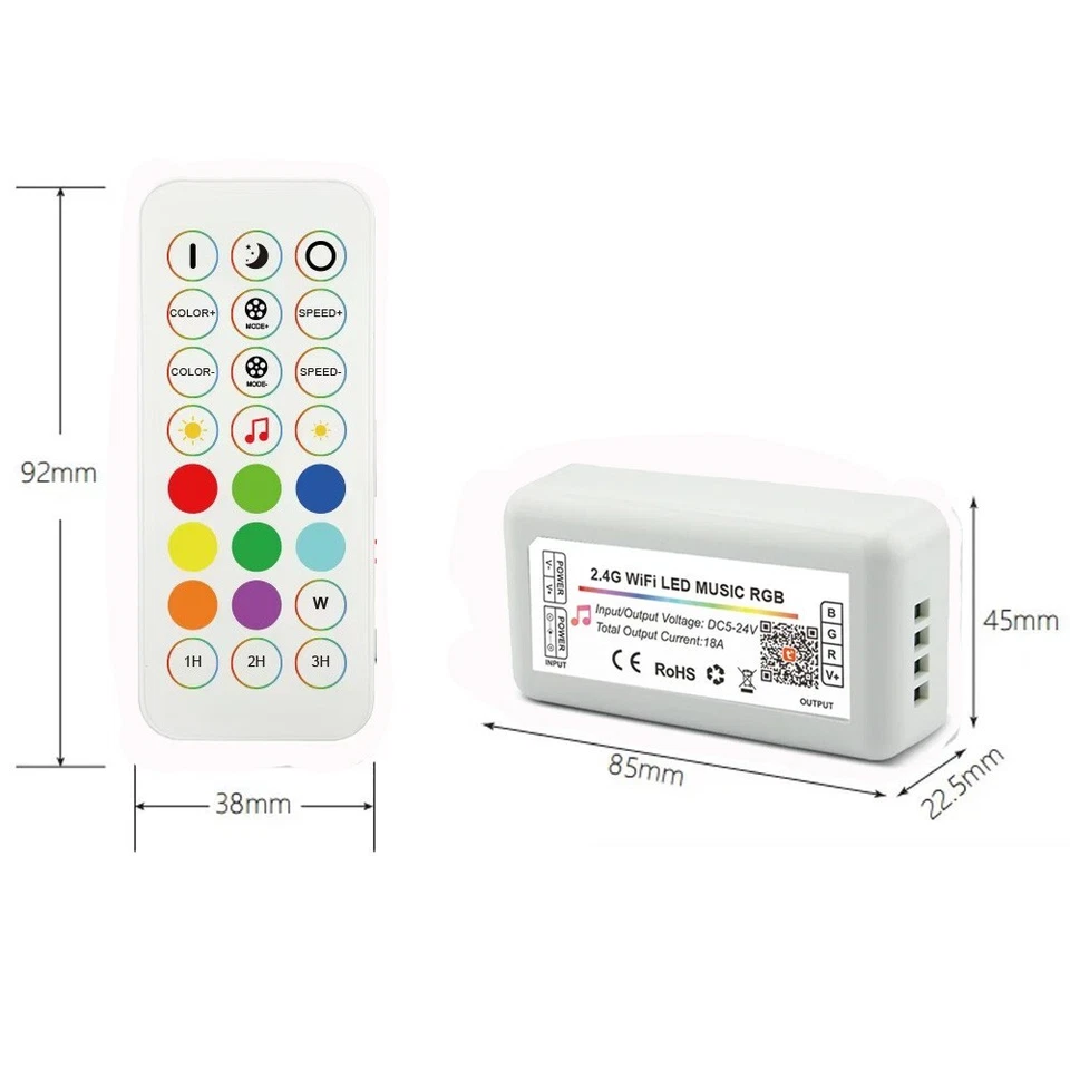 RGB LED Controller TUYA Smart Life App Control For DC5-24V COB LED Strip Light - Image 3 of 4