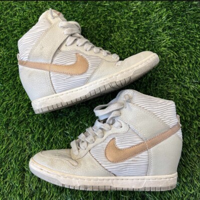 Nike Dunk Sky Hi Light Bone Sail Metallic Bronze Womens Sz 6