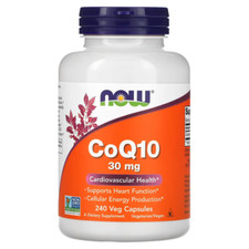 NOW Foods CoQ10 30mg - 240 Softgels | Heart Health & Energy Support