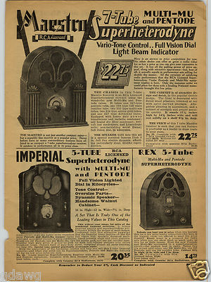 1931 PAPER AD Kennedy Clarion Maestro 7 Tube Imperial Radio Radios Rex
