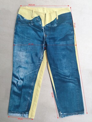 Jean Paul Gaultier SS97 Trompe L'Oeil vintage jeans / pants