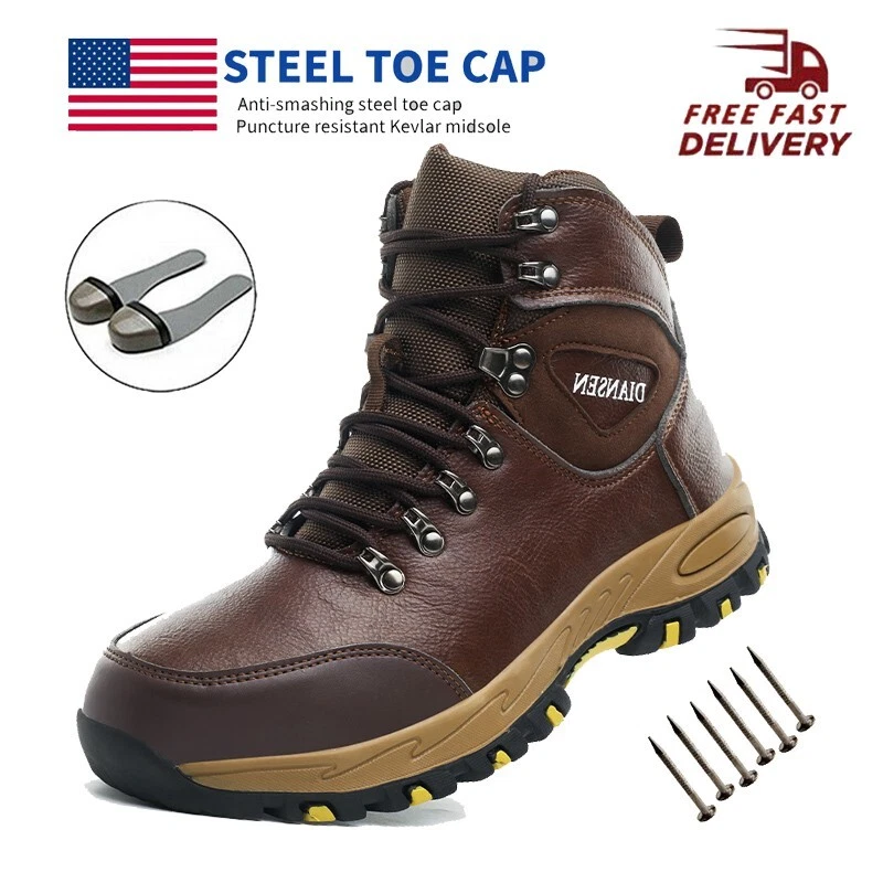 Mens Waterproof Work Boots Steel Toe Safety Shoes Indestructible Non Slip Boots[