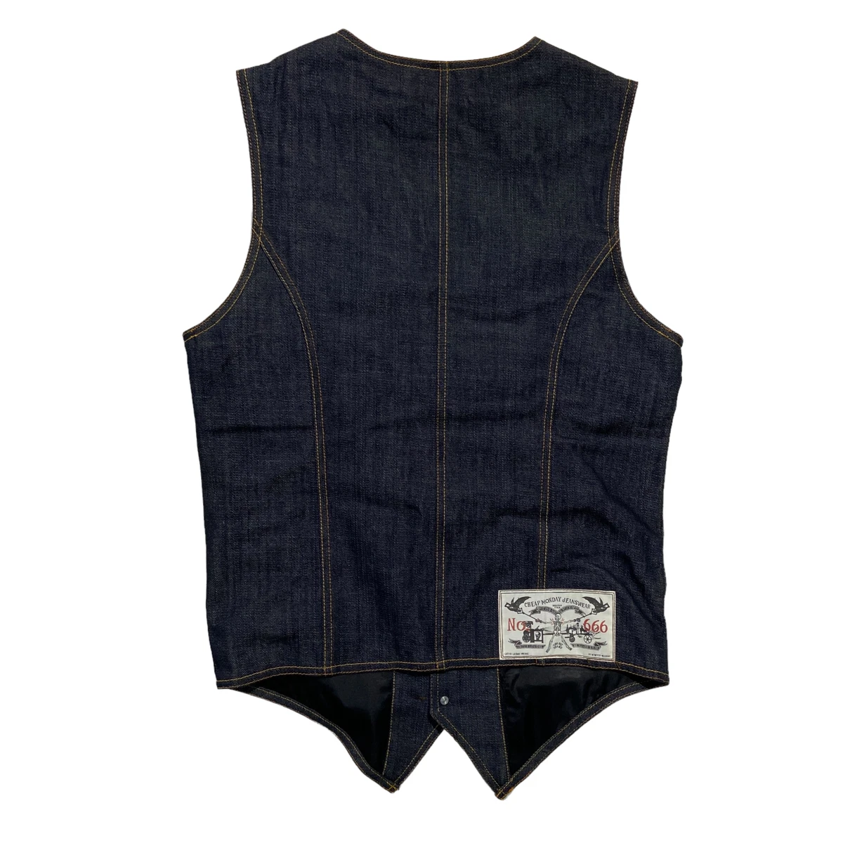 Men s Cheap Monday LL Denim Vest Blue Cotton Size M