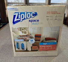 Ziploc Space Bag Dual Use 12 Bag Variety Space Saver Flat Set Organizer System