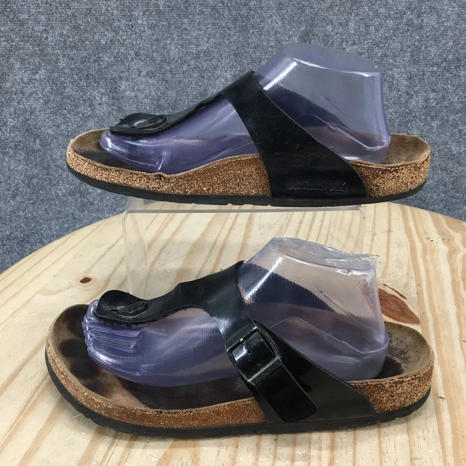 Sandalias Birkenstock para mujer 41 Gizeh Birko-Flor chanclas planas negras sin cordones Foto 2 de 4