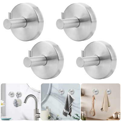 #ad 4 PCS Waterproof Suction Hook Bathroom Vacuum Wall Mount Towel Hanger Punch Free $12.99