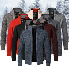 Mens Casual Zipper Knitted Jacket Sweater Cardigan Shirt Slim Fit Warm Tops Coat