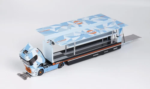 1:64 Scania S730 Blue Enclosed Double Deck Truck Model Diecast Metal Car - Picture 8 of 15
