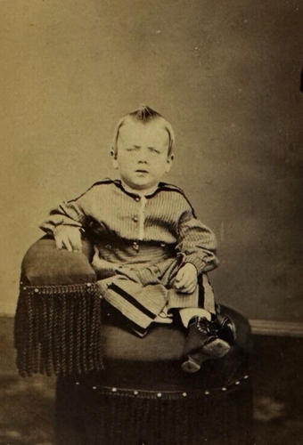 ANTIQUE CDV BOY SEATED ALL DRESSED UP CIVIL WAR 2 CENT TAX STAMP READING PA