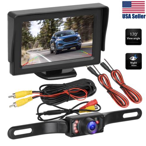 4.3"HD Display Car Backup Rear View Camera Parking License Plate System - Picture 1 of 9