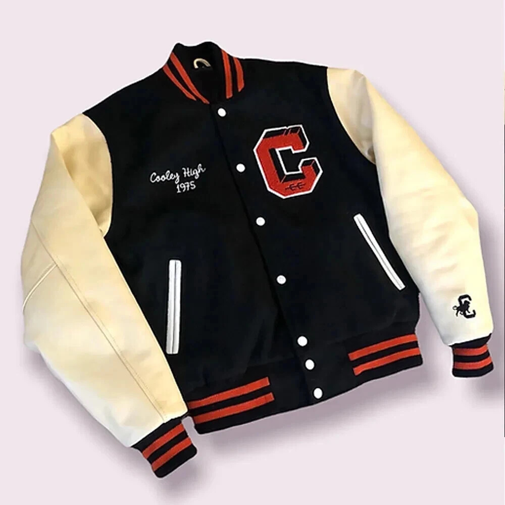 Cooley High Black and White Letterman Varsity Jacket