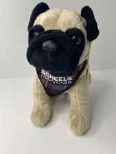 JAAG Plush Pug Dog Stuffed Animal Scheels 2019 Bandana Tan Black Wrinkles