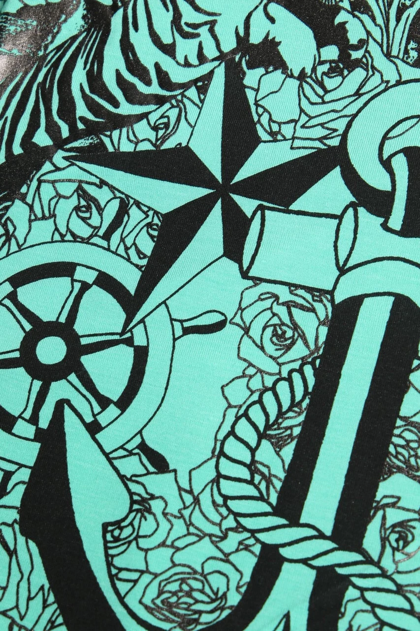 Abito VERSACE JEANS Stampa M verde smeraldo nero NUOVO