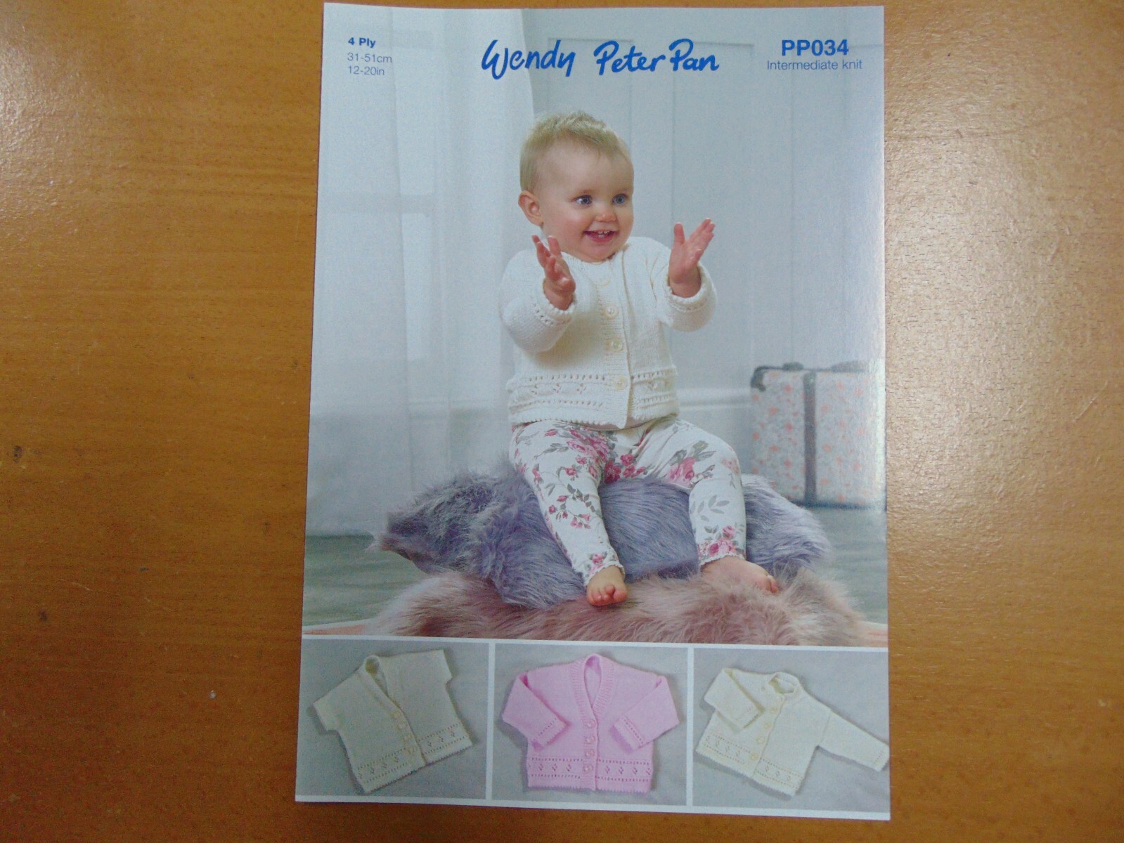 Wendy Peter Pan 4 Ply Knitting Pattern PP034 Cardigans and Waistcoat 31- 51 cm