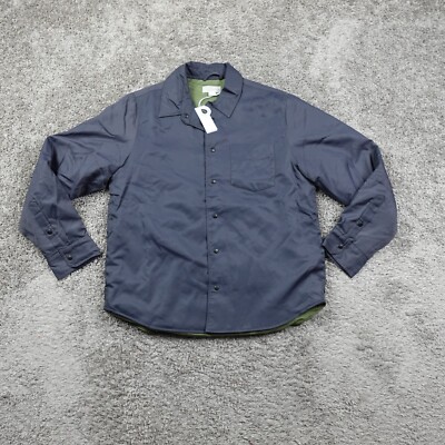 OUTERKNOWN Jacket Mens Medium Evolution Econyl Shacket Button Snap Blue