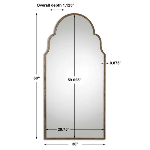 Brayden Tall Arched Mirror Hand Forged Metal Wall Mirror 60" ~ Uttermost 12905 - Picture 10 of 11
