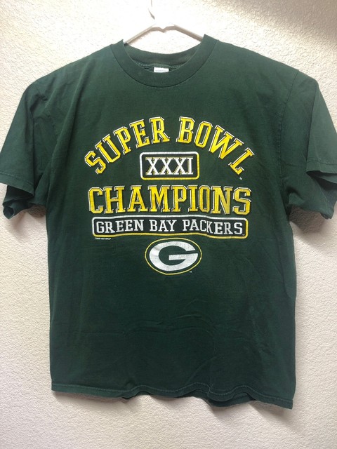 Vintage 1997 Green Bay Packers Super Bowl XXXI 31 Champions Adult XL T-Shirt NFL | eBay