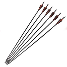 6 pcs 30" Spine 500 Fiberglass Arrow Feather Archery For Shooting Hunting Sports