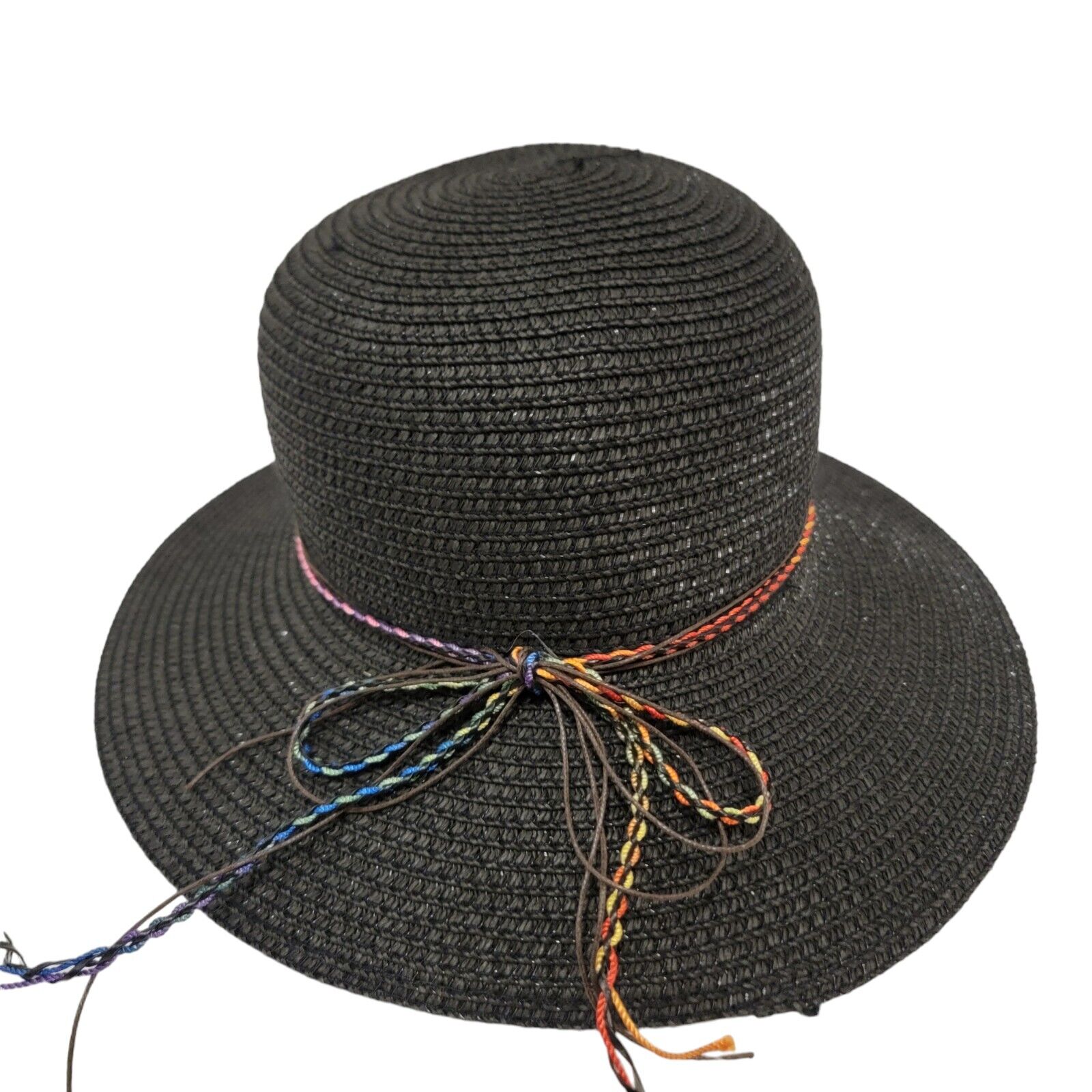 Nicole Marciano Womans Straw Hat Black OS Stones … - image 2