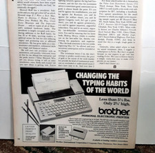 1984 Brother Personal Electronic Printer Typewriter Original Print Ad vintage thumbnail