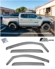 EOS Visors For 16-23 Toyota Tacoma Double Cab IN-CHANNEL Side Window Rain Guards