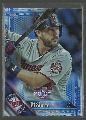 2016 Topps Opening Day Trevor Plouffe Blue Foil Parallel # OD-124 Twins Baseball