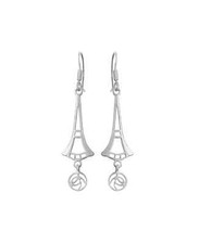 Drop Earrings Renee Mackintosh Style 925 Sterling Silver