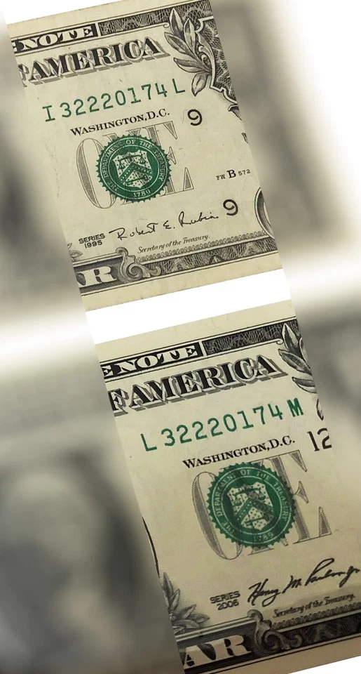 Matching Serial Number Fancy Federal Number Note One Dollar Reserve Note - Image 4 of 4