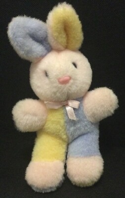 Dan Dee Pastel Bunny Rabbit Plush Stuffed Plush Color Block Lovey
