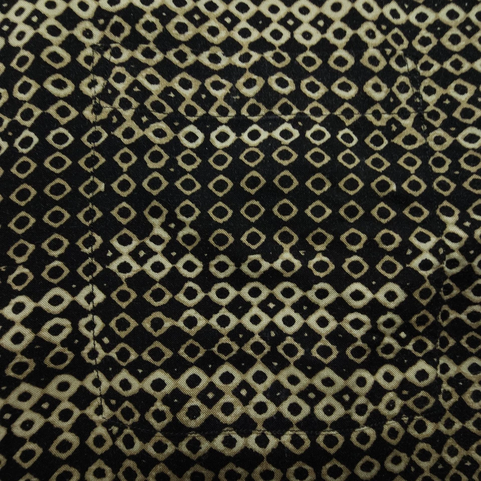 VTG Reunion Shirt Mens Large Brown Geometric Diamond Pure Rayon Disco Hong Kong - Image 2 of 4