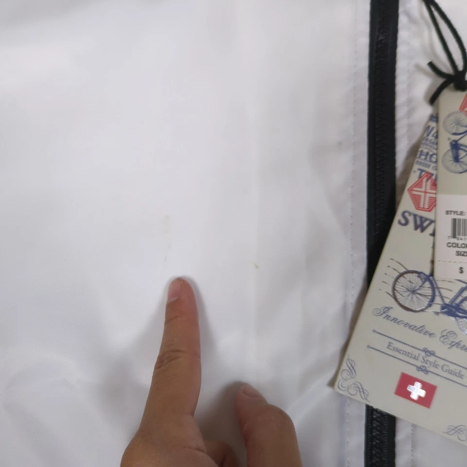 Swiss Cross Bomber Jacket Mens Extra Large White Black Trim Trailblazer Full Zip - Image 4 of 4