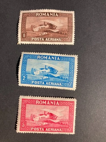 Romania 1928 Set Airmail Bleriot SPAD 33 Unused