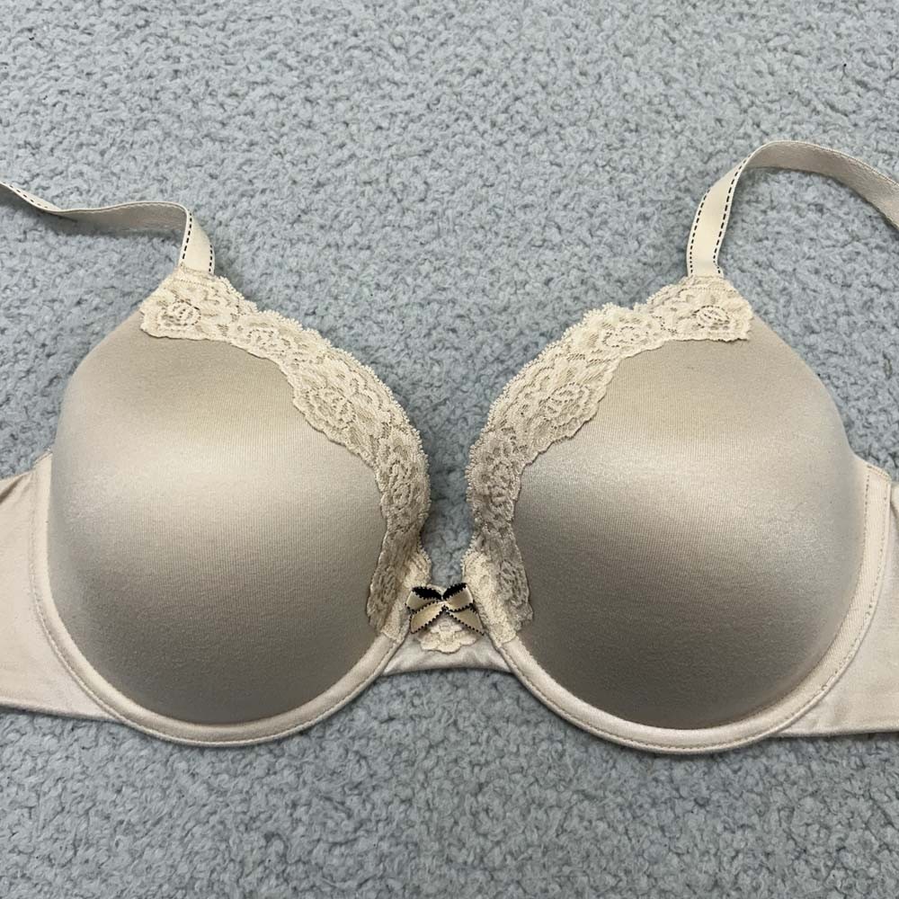 Maidenform Bra 34D T-Shirt Bra 09404 Comfort Devotion Full Coverage Lace Trim