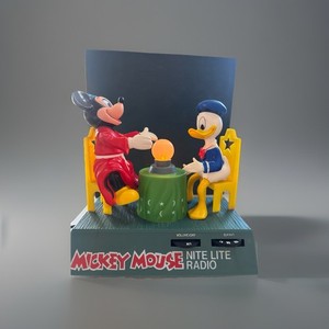VTG 1970 Walt Disney Mickey Mouse Donald Duck Nite-Lite Radio/Cord/Works/RARE