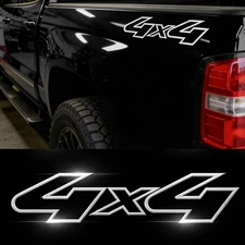 2X of Silver Matte 4X4 Super Duty Truck Side Sport Style Vinyl Decals For DODGE