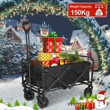 Utility Trolley Camping Folding Cart Wagon Heavy Duty Foldable Garden 330LB 180L
