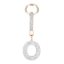 Bling Car Letter Charm, Car Rear View Mirror Charm Silver Initial Letter, O