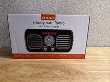 NEW AIWA Handy Mate Radio w/Solar Charging, Fan, Flashlight AI6022-BLK