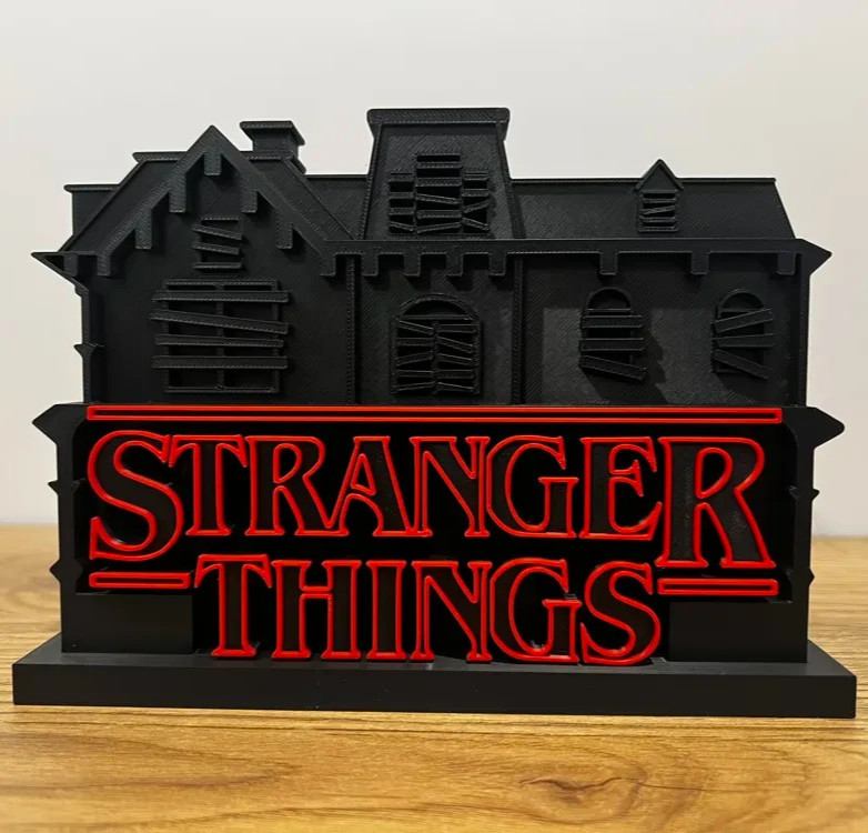 Stranger Things Logo Wall Art Creel House Gadget Geek Collezione Decorazione 3D