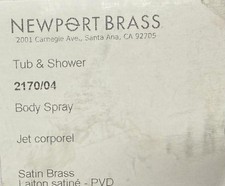 Newport Brass 2170/04 Body Sprays Showers,Satin Brass *NEW*