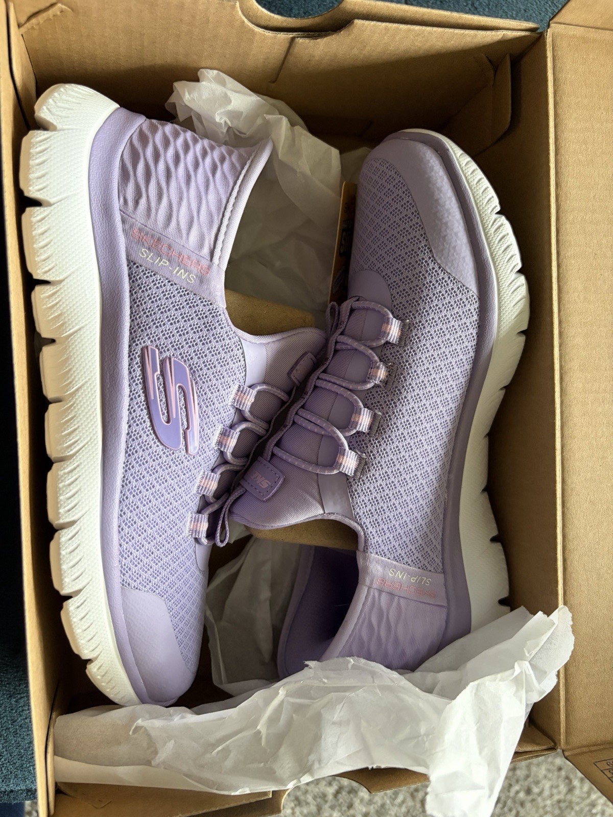 Skechers Girls Summits Slip-Ins Size 1 Lavender Purple Memor